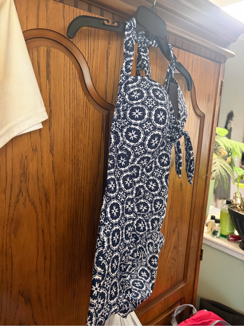 Merona Navy and White Printed Women’s Tankini Swim Top - Picture 2 of 5